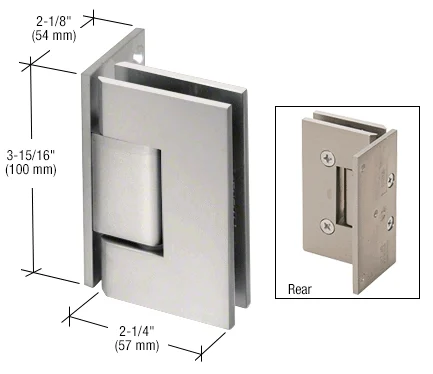 Shower Door Hinge: Vienna 044 Wall Mount, Offset Back Plate, Satin Nickel – CRL V1E044SN, photo 2