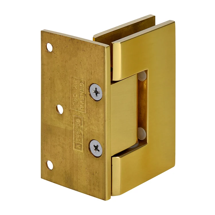 Shower Door Hinge: Vienna 044 Wall Mount, Offset Back Plate, Unlacquered Brass – CRL V1E044ULBR, photo 3