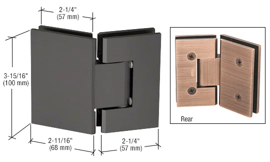Glass to Glass Shower Door Hinge 135°: Vienna 045, Gloss Black – CRL V1E045BL, photo 2
