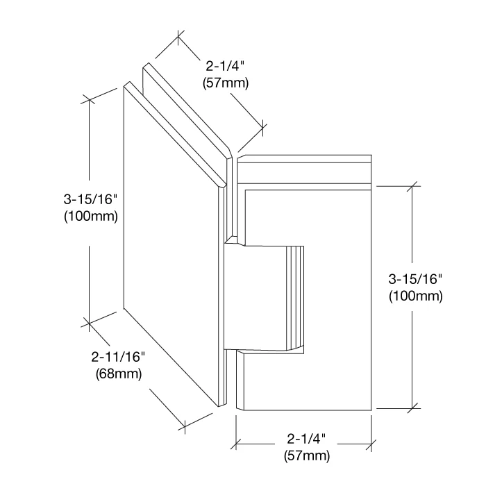 Glass to Glass Shower Door Hinge 135°: Vienna 045, Gloss Black – CRL V1E045BL, photo 4