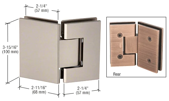 Glass to Glass Shower Door Hinge 135°: Vienna 045, Brushed Nickel – CRL V1E045BN, photo 2