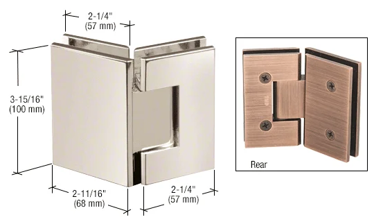 Glass to Glass Shower Door Hinge 135°: Vienna 045, Polished Nickel – CRL V1E045PN, photo 2