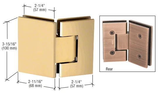Glass to Glass Shower Door Hinge 135°: Vienna 045, Satin Brass – CRL V1E045SB, photo 2