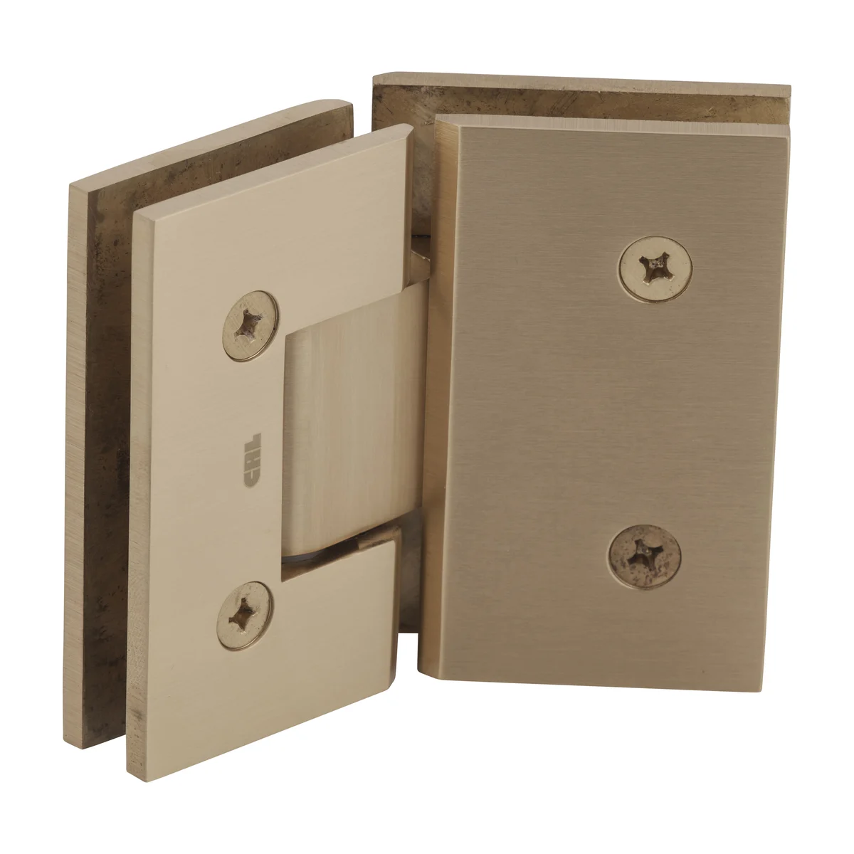 Glass to Glass Shower Door Hinge 135°: Vienna 045, Satin Brass – CRL V1E045SB, photo 3