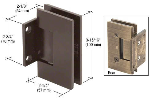 Shower Door Hinge: Vienna 074 Wall Mount, Short Back Plate, Oil Rubbed Bronze – CRL V1E0740RB, photo 2