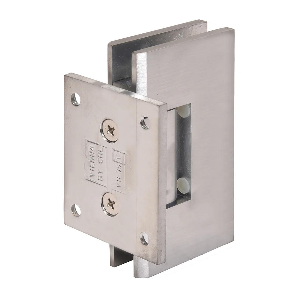 Shower Door Hinge: Vienna 074 Wall Mount, Short Back Plate, Brushed Chrome – CRL V1E074BCH, photo 3