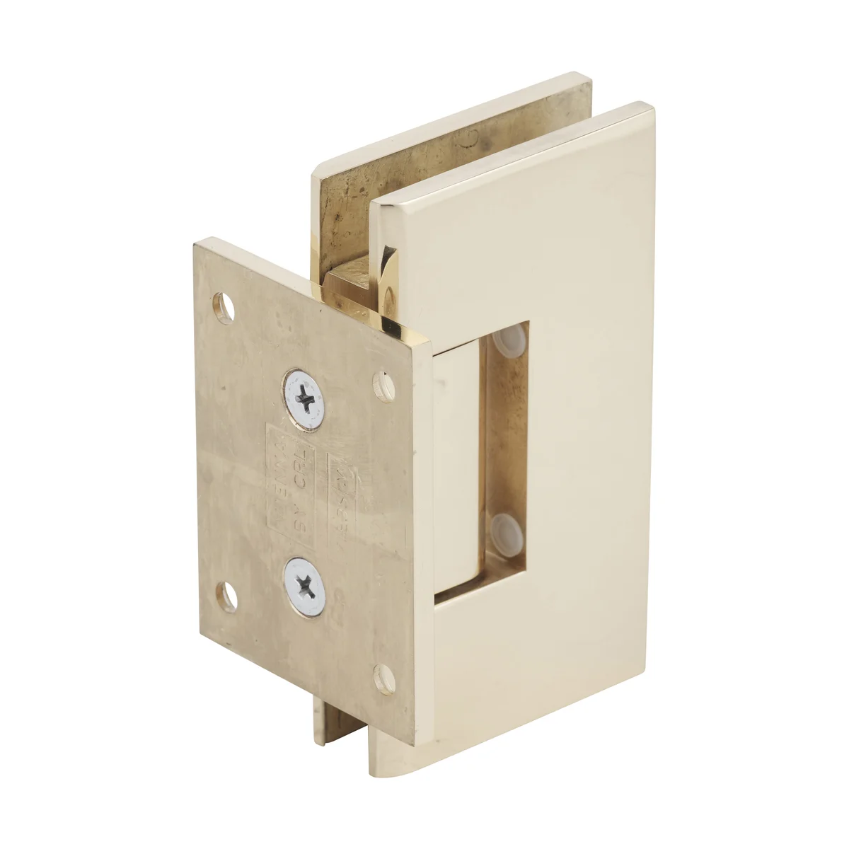 Shower Door Hinge: Vienna 074 Wall Mount, Short Back Plate, Polished Brass – CRL V1E074BR, photo 3