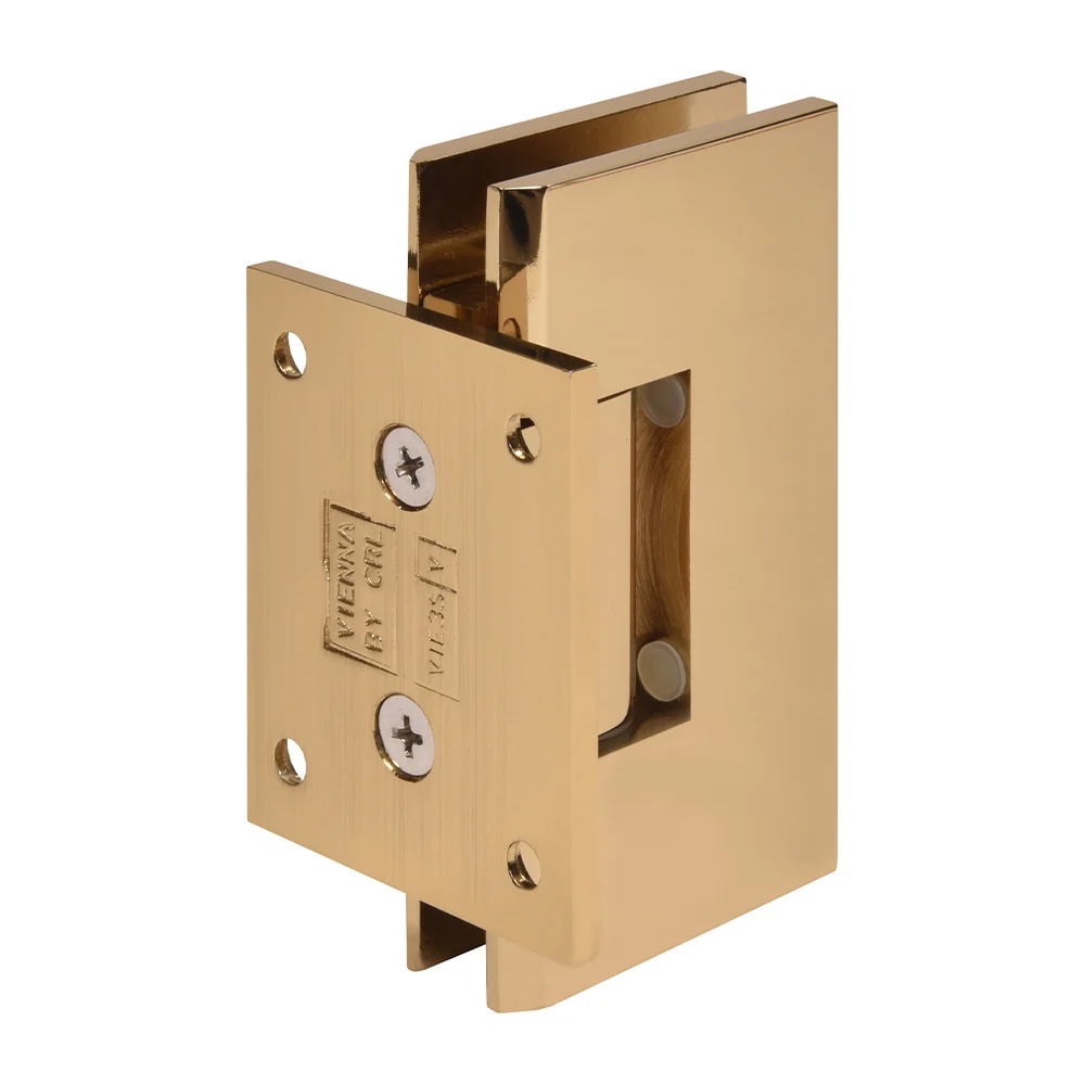 Shower Door Hinge: Vienna 074 Wall Mount, Short Back Plate, French Gold – CRL V1E074FG, photo 3