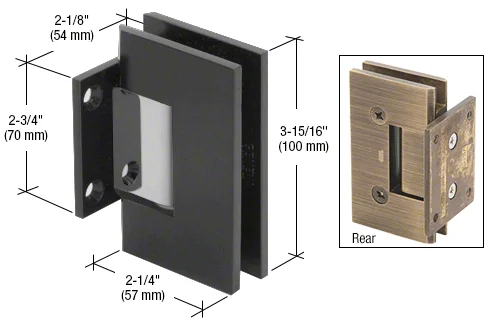 Shower Door Hinge: Vienna 074 Wall Mount, Short Back Plate, Matte Black – CRL V1E074MBL, photo 2