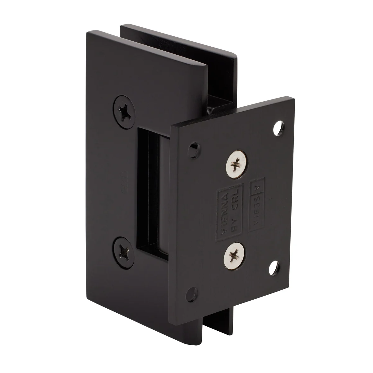 Shower Door Hinge: Vienna 074 Wall Mount, Short Back Plate, Matte Black – CRL V1E074MBL, photo 3