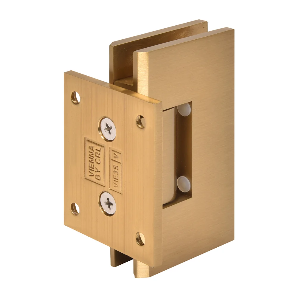 Shower Door Hinge: Vienna 074 Wall Mount, Short Back Plate, Modern Gold – CRL V1E074MG, photo 3