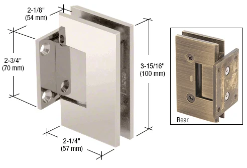 Shower Door Hinge: Vienna 074 Wall Mount, Short Back Plate, Polished Nickel – CRL V1E074PN, photo 2