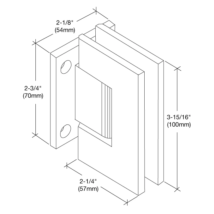 Shower Door Hinge: Vienna 074 Wall Mount, Short Back Plate, Rose Gold – CRL V1E074RG, photo 4