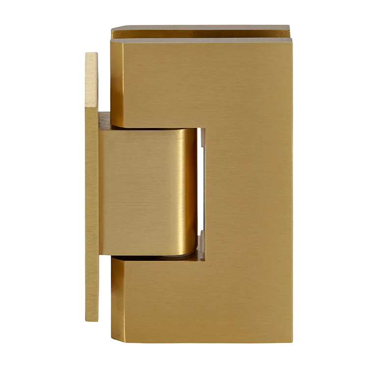 Shower Door Hinge: Vienna 074 Wall Mount, Short Back Plate, Satin Brass – CRL V1E074SB