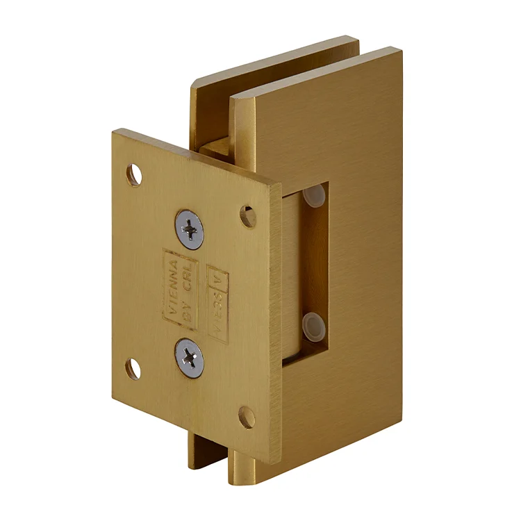 Shower Door Hinge: Vienna 074 Wall Mount, Short Back Plate, Satin Brass – CRL V1E074SB, photo 3