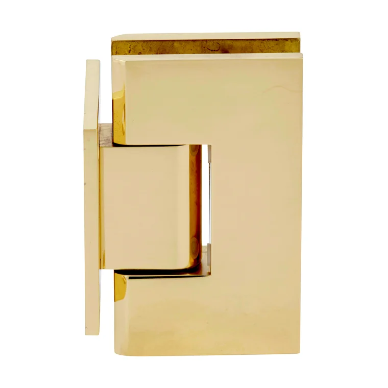 Shower Door Hinge: Vienna 074 Wall Mount, Short Back Plate, Unlacquered Brass – CRL V1E074ULBR