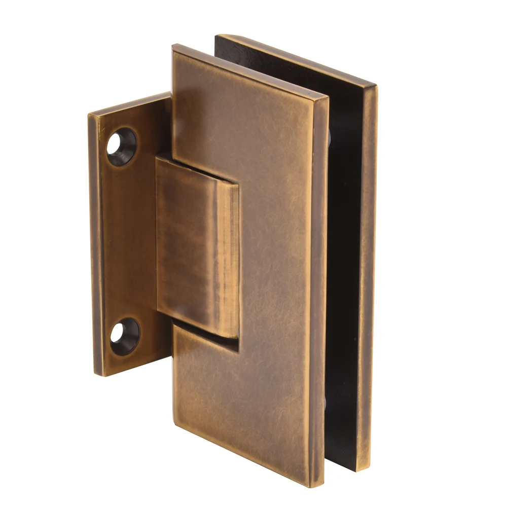 Shower Door Hinge: Vienna 074 Wall Mount, Short Back Plate, Vintage Brass – CRL V1E074VBR