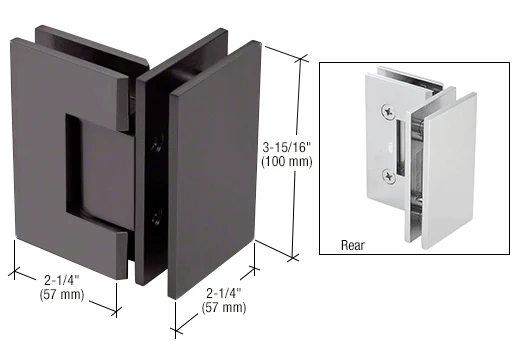 Glass to Glass Shower Door Hinge 90°: Vienna 092, Oil Rubbed Bronze – CRL V1E0920RB, photo 2