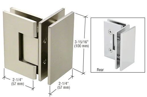 Glass to Glass Shower Door Hinge 90°: Vienna 092, Brushed Nickel – CRL V1E092BN, photo 2
