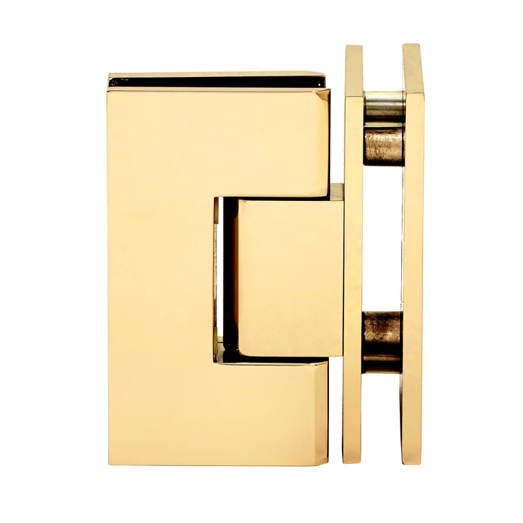 Glass to Glass Shower Door Hinge 90°: Vienna 092, Polished Brass – CRL V1E092BR