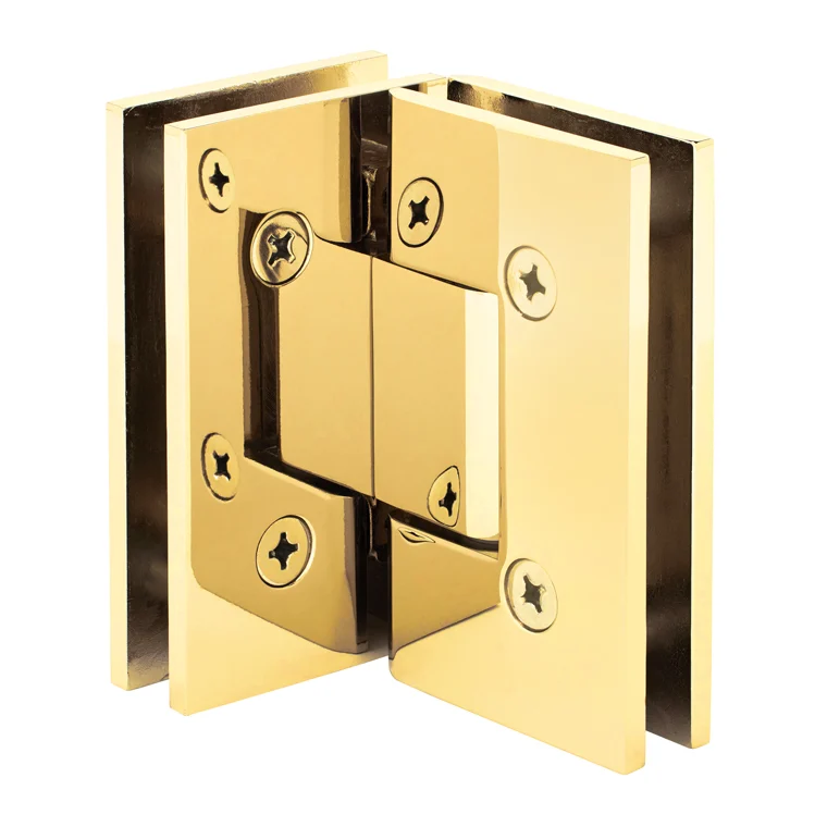 Glass to Glass Shower Door Hinge 90°: Vienna 092, Polished Brass – CRL V1E092BR, photo 3
