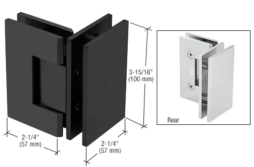Glass to Glass Shower Door Hinge 90°: Vienna 092, Matte Black – CRL V1E092MBL, photo 2