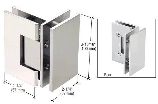 Glass to Glass Shower Door Hinge 90°: Vienna 092, Polished Nickel – CRL V1E092PN, photo 2