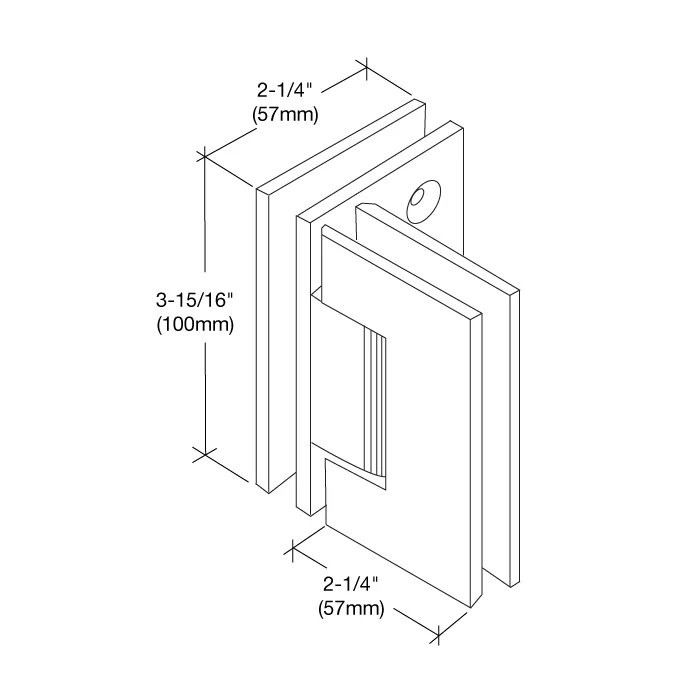 Glass to Glass Shower Door Hinge 90°: Vienna 092, Rose Gold – CRL V1E092RG, photo 4