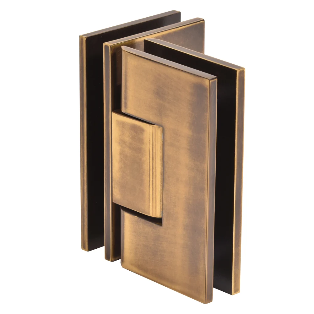 Glass to Glass Shower Door Hinge 90°: Vienna 092, Vintage Brass – CRL V1E092VBR