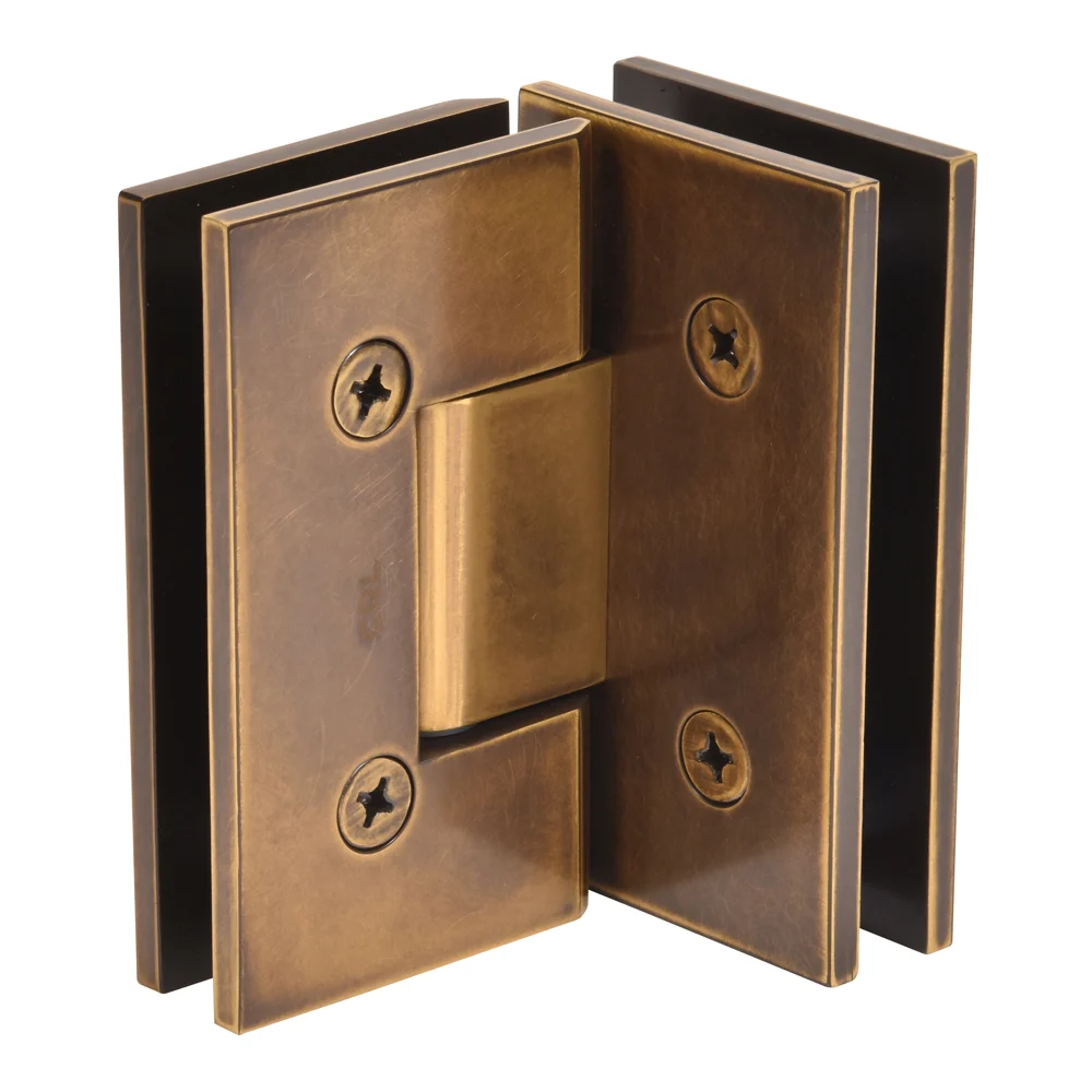 Glass to Glass Shower Door Hinge 90°: Vienna 092, Vintage Brass – CRL V1E092VBR, photo 3