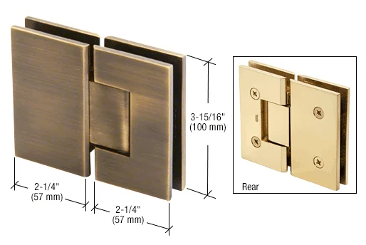 Glass to Glass Shower Door Hinge 180°: Vienna 180, Antique Brass – CRL V1E180ABR, photo 2