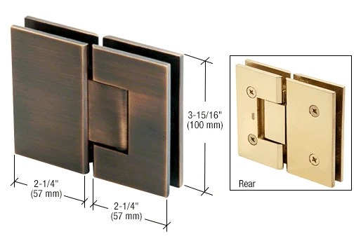 Glass to Glass Shower Door Hinge 180°: Vienna 180, Antique Bronze – CRL V1E180ABRZ, photo 2