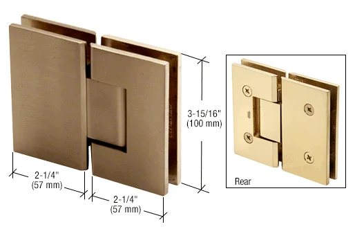Glass to Glass Shower Door Hinge 180°: Vienna 180, Brushed Bronze – CRL V1E180BBRZ, photo 2