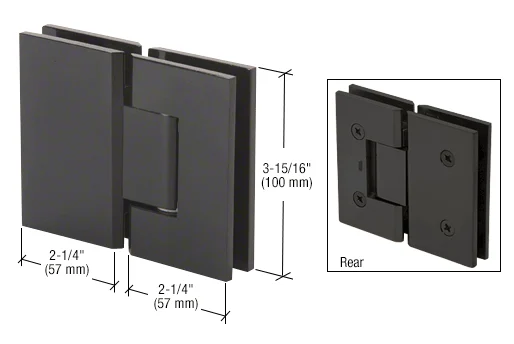 Glass to Glass Shower Door Hinge 180°: Vienna 180, Matte Black – CRL V1E180MBL, photo 2