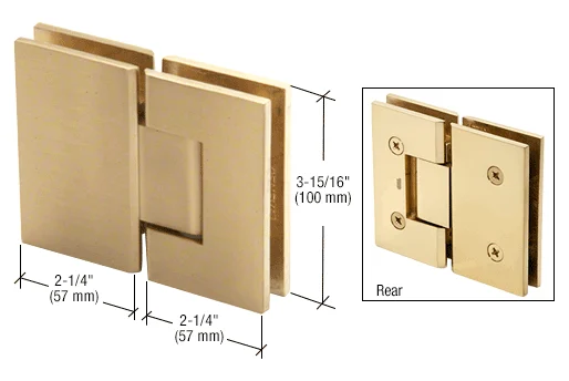 Glass to Glass Shower Door Hinge 180°: Vienna 180, Satin Brass – CRL V1E180SB, photo 2