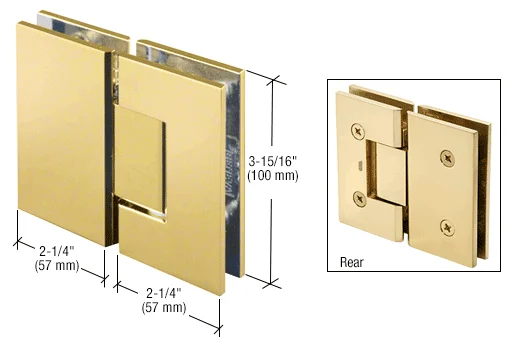 Glass to Glass Shower Door Hinge 180°: Vienna 180, Unlacquered Brass – CRL V1E180ULBR, photo 2
