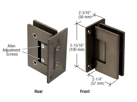 Shower Door Hinge: Vienna 337 Adjustable Wall Mount, Full Back Plate, Oil Rubbed Bronze – CRL V1E3370RB, photo 2