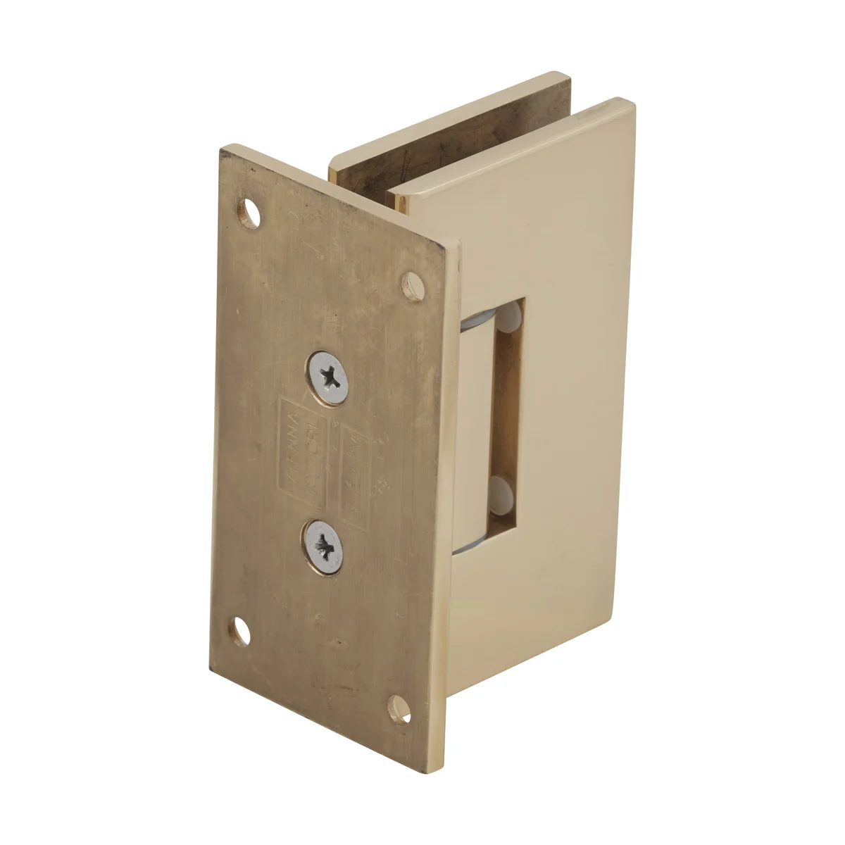 Shower Door Hinge: Vienna 337 Adjustable Wall Mount, Full Back Plate, Polished Brass – CRL V1E337BR