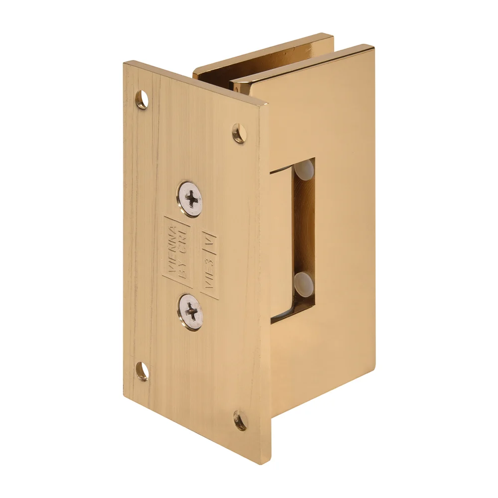 Shower Door Hinge: Vienna 337 Adjustable Wall Mount, Full Back Plate, French Gold – CRL V1E337FG, photo 3