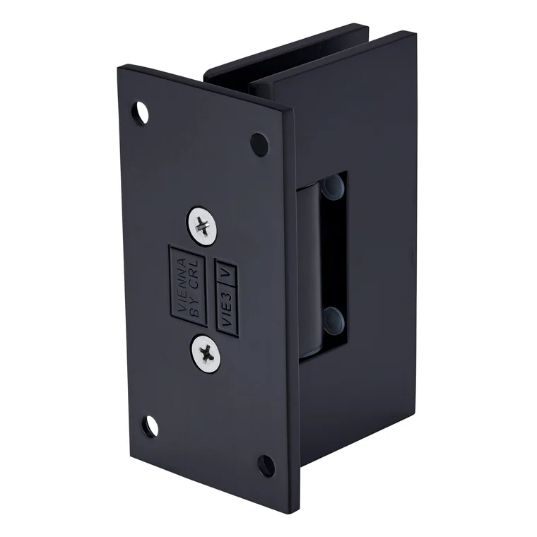 Shower Door Hinge: Vienna 337 Adjustable Wall Mount, Full Back Plate, Matte Black – CRL V1E337MBL, photo 3