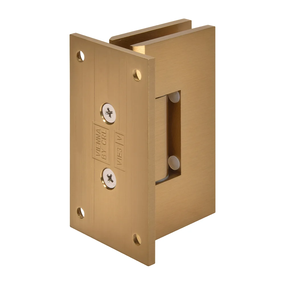 Shower Door Hinge: Vienna 337 Adjustable Wall Mount, Full Back Plate, Modern Gold – CRL V1E337MG, photo 3