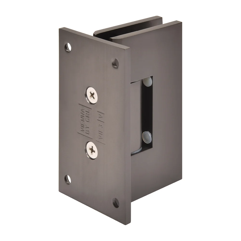 Shower Door Hinge: Vienna 337 Adjustable Wall Mount, Full Back Plate, Matte Gun Metal – CRL V1E337MGM, photo 3