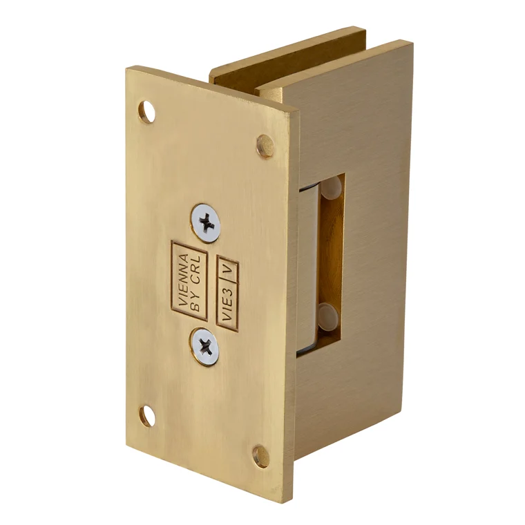 Shower Door Hinge: Vienna 337 Adjustable Wall Mount, Full Back Plate, Satin Brass – CRL V1E337SB, photo 3