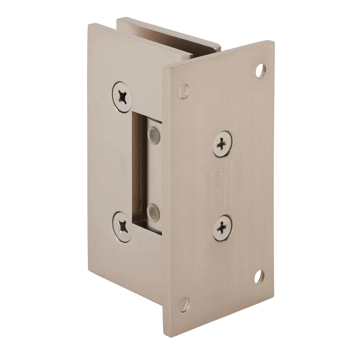Shower Door Hinge: Vienna 337 Adjustable Wall Mount, Full Back Plate, Satin Nickel – CRL V1E337SN, photo 3