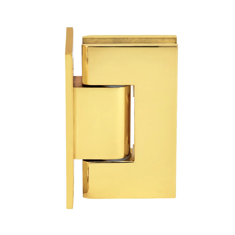 Shower Door Hinge: Vienna 337 Adjustable Wall Mount, Full Back Plate, Unlacquered Brass – CRL V1E337ULBR, photo 2