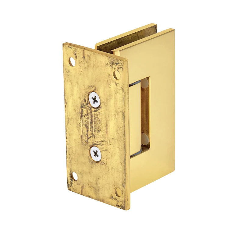 Shower Door Hinge: Vienna 337 Adjustable Wall Mount, Full Back Plate, Unlacquered Brass – CRL V1E337ULBR, photo 3