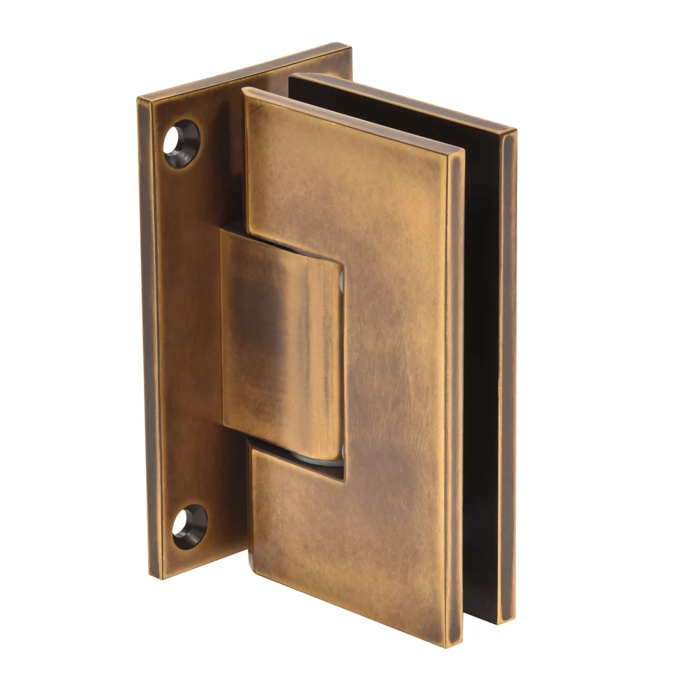 Shower Door Hinge: Vienna 337 Adjustable Wall Mount, Full Back Plate, Vintage Brass – CRL V1E337VBR