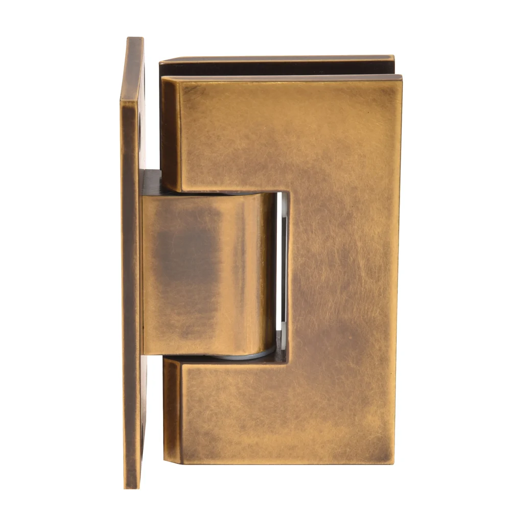 Shower Door Hinge: Vienna 337 Adjustable Wall Mount, Full Back Plate, Vintage Brass – CRL V1E337VBR, photo 2