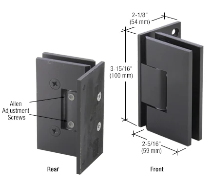 Shower Door Hinge: Vienna 344 Adjustable, Offset Back Plate, Oil Rubbed Bronze – CRL V1E3440RB