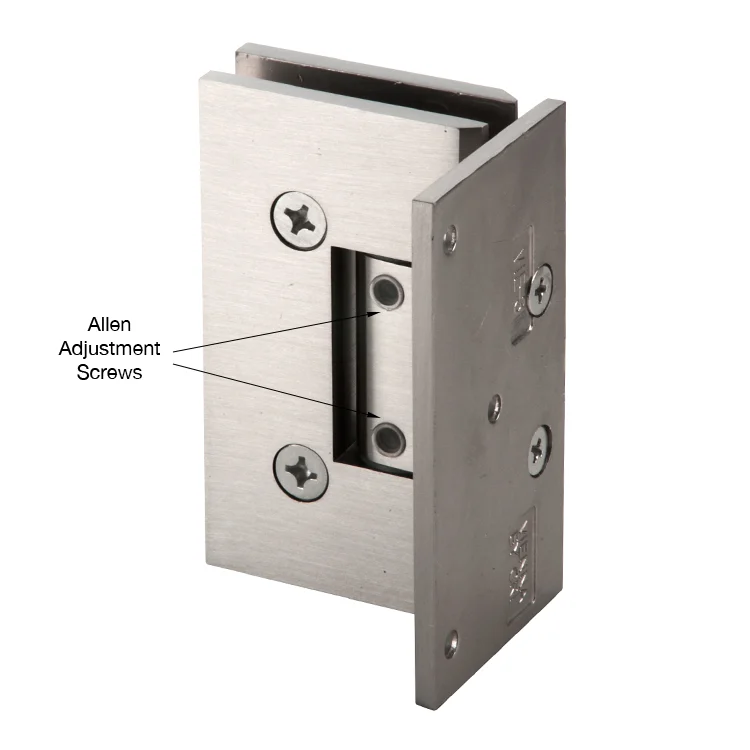 Shower Door Hinge: Vienna 344 Adjustable, Offset Back Plate, Brushed Nickel – CRL V1E344BN, photo 2